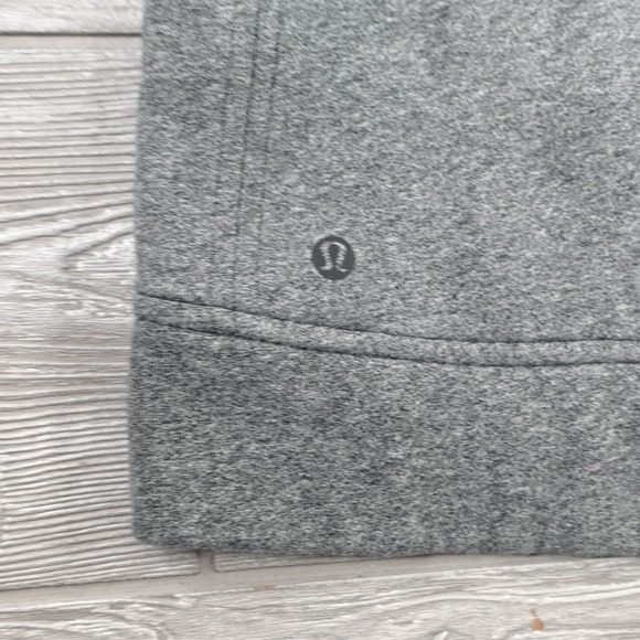 Lululemon Hoodie Womens 8 Gray Fleece Please Pullover Heathered Speckled Stretch - Picture 5 of 7